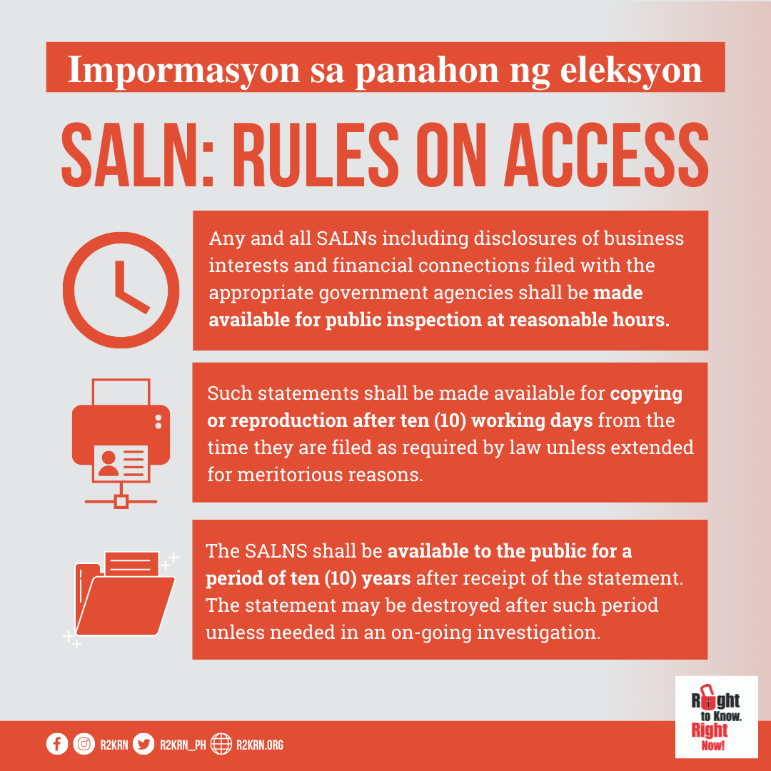 SALN: RULES ON ACCESS