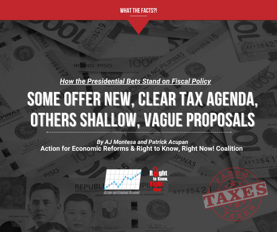 Some offer new, clear tax agenda, Others Shallow, Vague Proposals