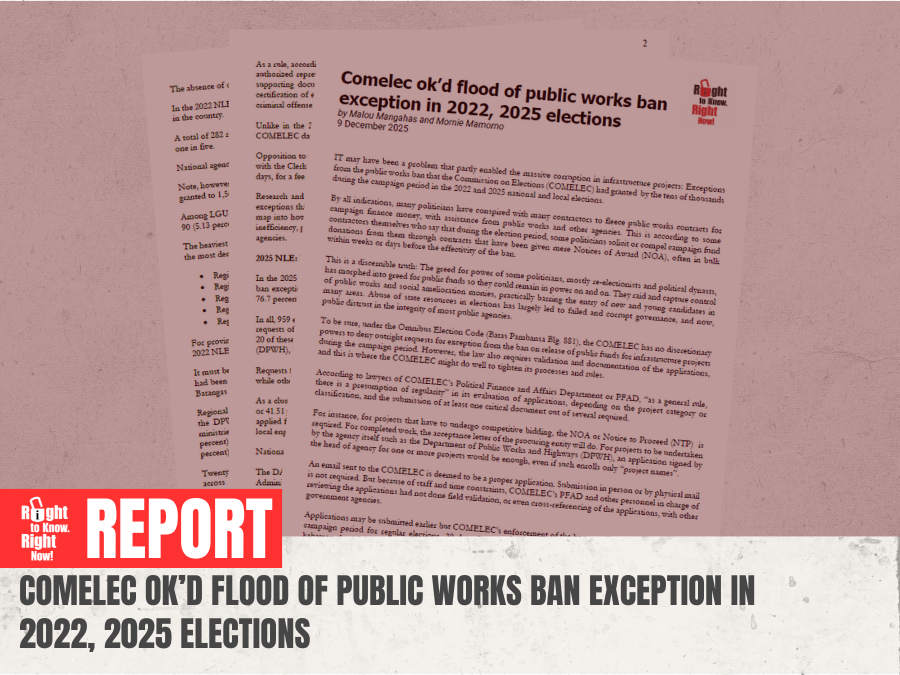 COMELEC ok’d flood of public worksban exception in 2022, 2025 elections